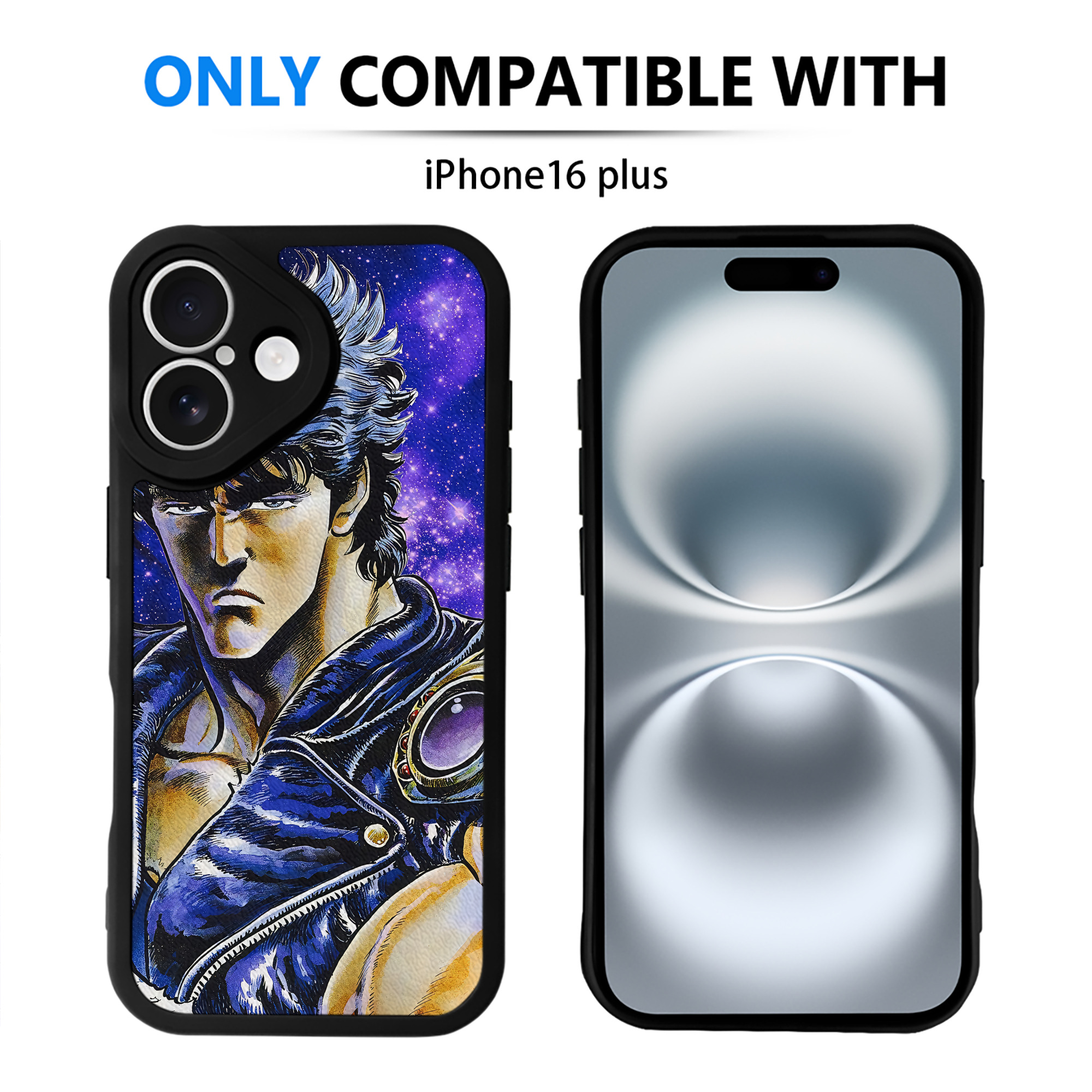 （画像用） 北斗の拳 Fist of the North Star 【iPhone 16シリーズ対応】シリコンスマホケース（レザー調） 材質：シリコン